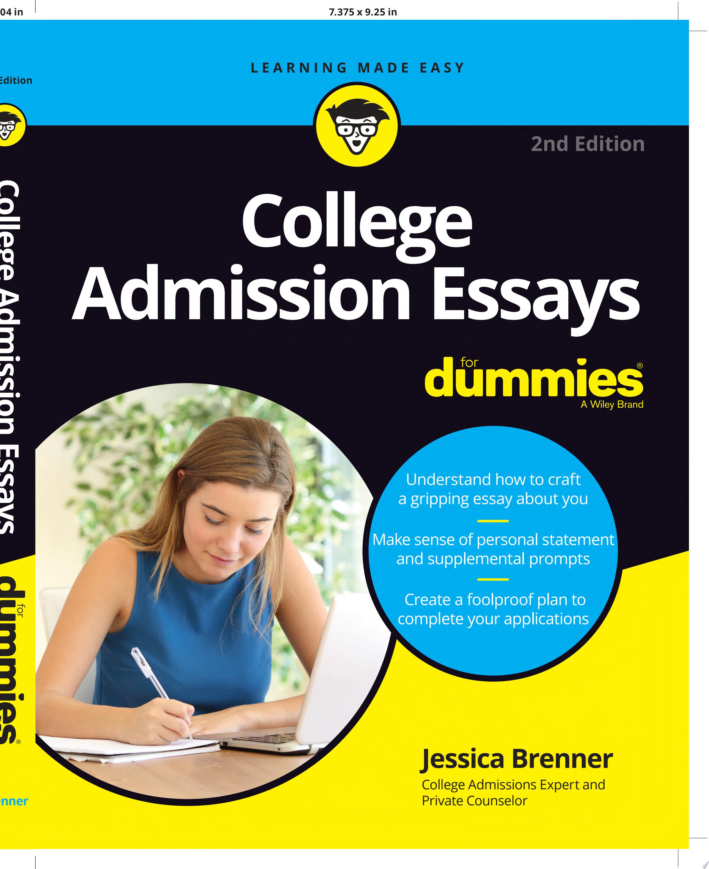Image for "College Admission Essays For Dummies"