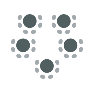 Room setup icon showing round tables with chairs
