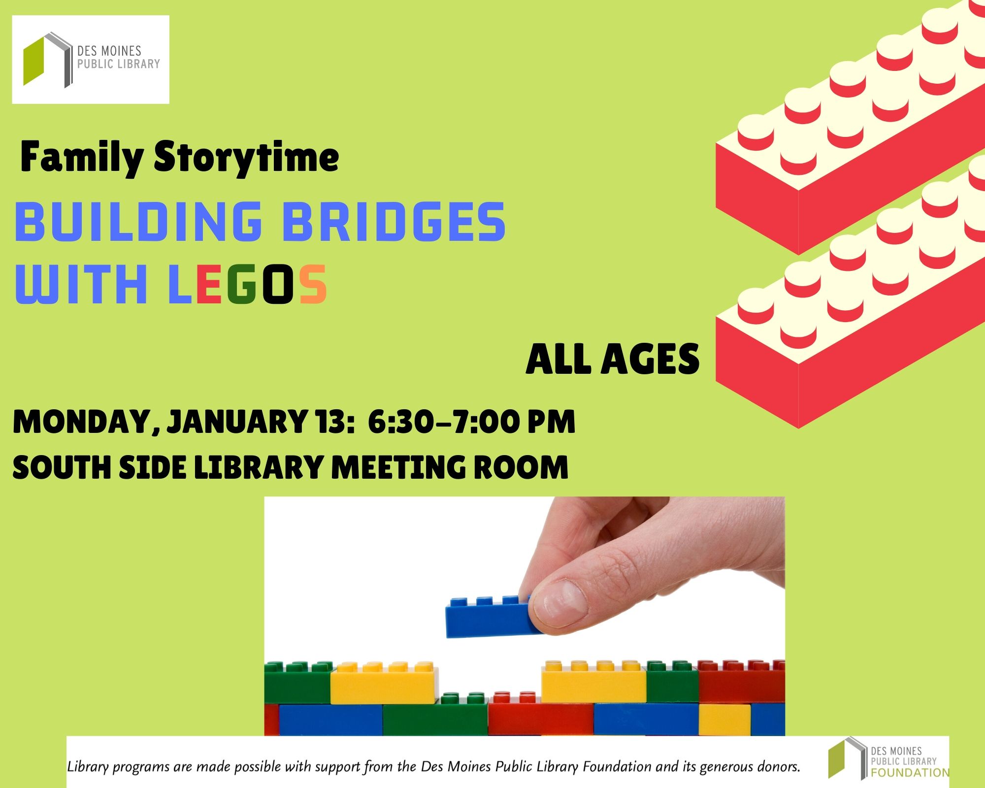 Family Storytime: Building Bridges with LEGOS