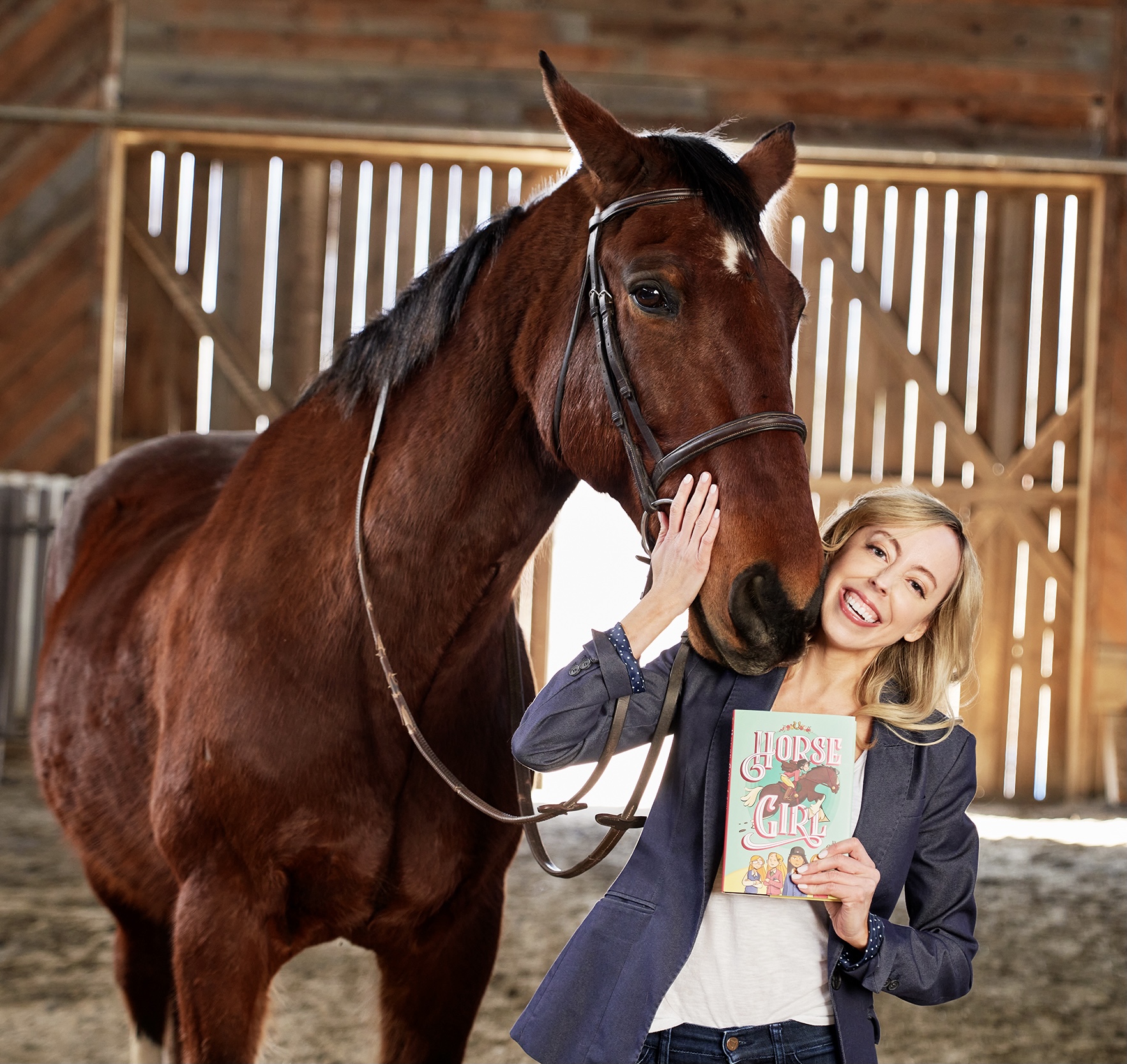 Carrie Seim with book Horse Girl