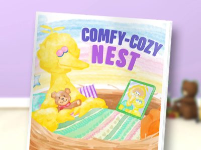 cover of the book "Comfy-Cozy Nest" featuring Big Bird from Sesame Street