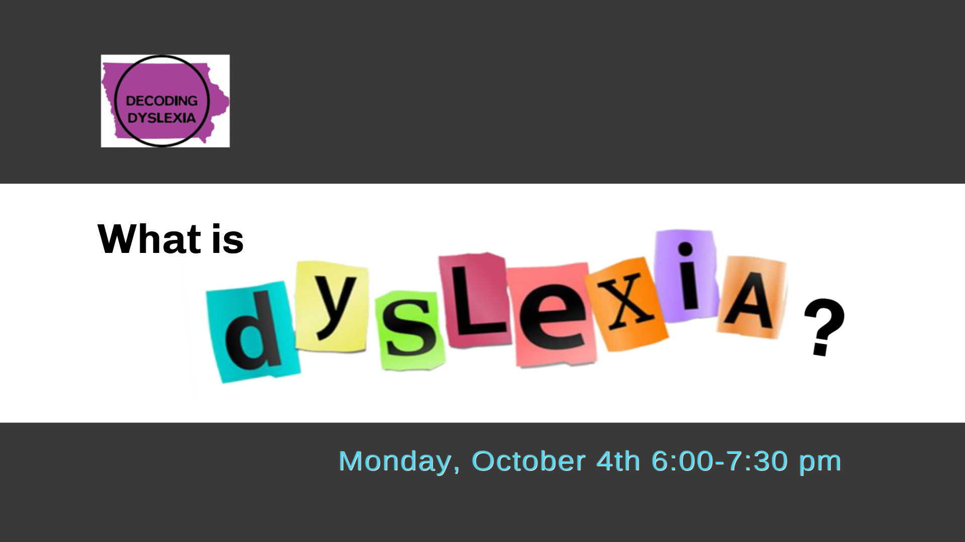 Graphic image of What Is Dyslexia? poster