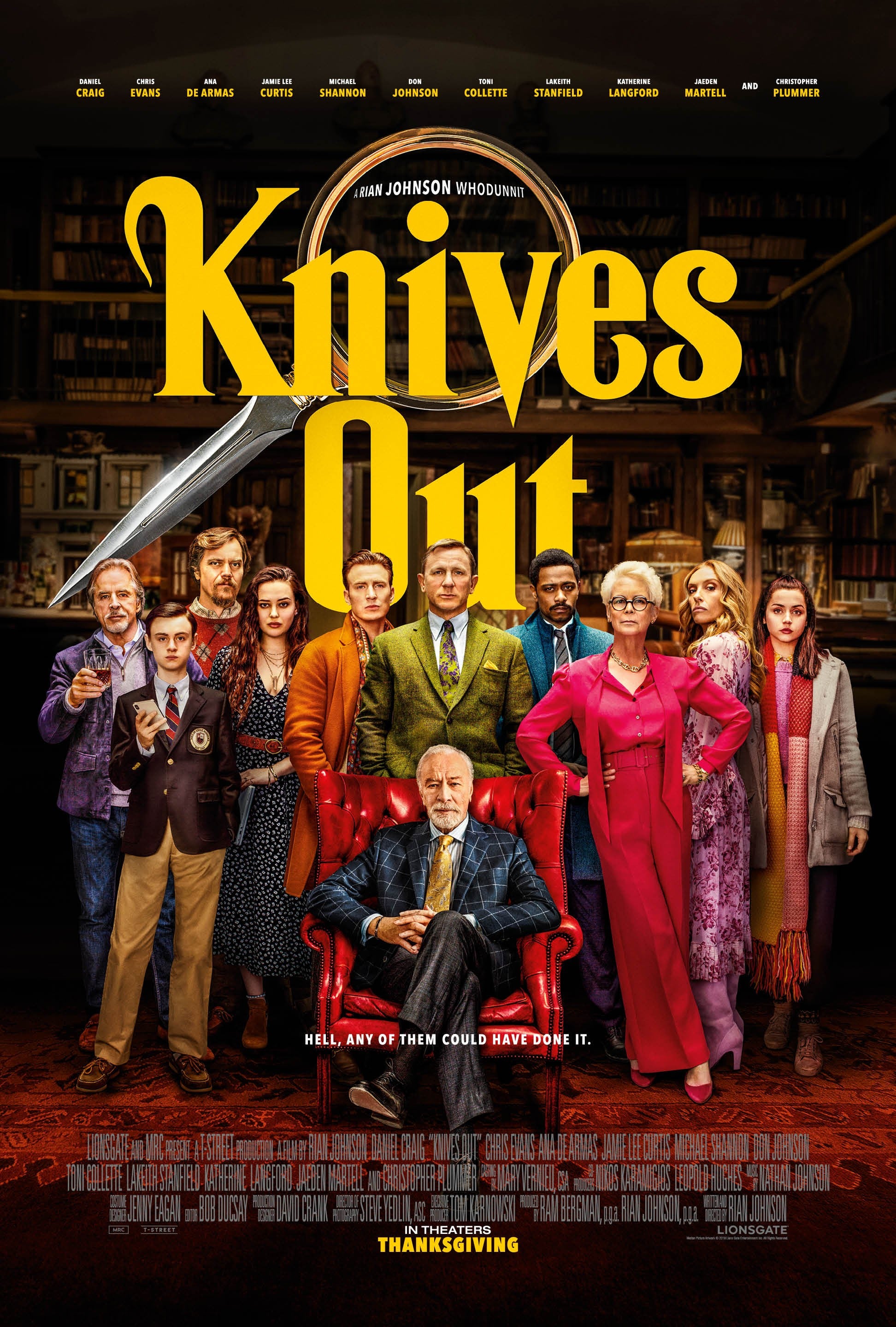 Image of the movie poster for Knives Out