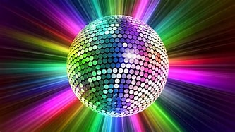 picture of a disco ball with rainbow colors