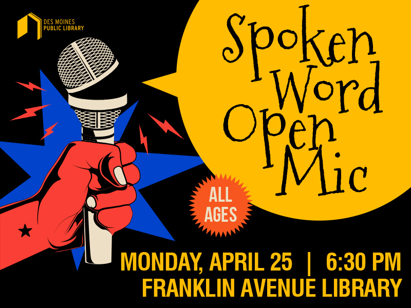 Graphic image for the Spoken Word Open Mic program