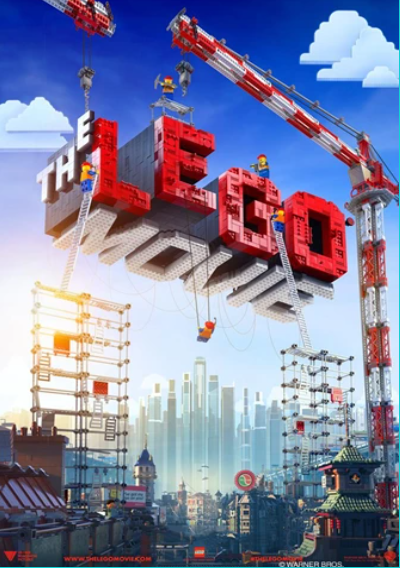 shown is a poster  for The Lego movie. 
