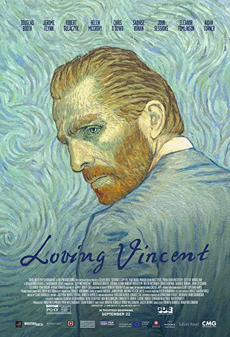 Graphic image of the poster for the film Loving Vincent