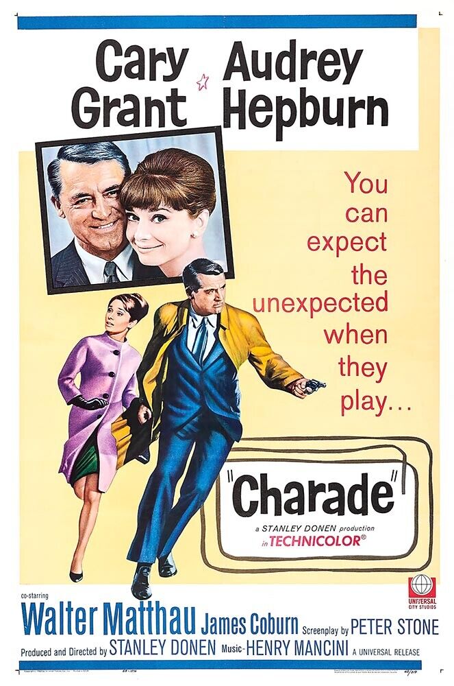 Graphic image of the movie poster for Charade