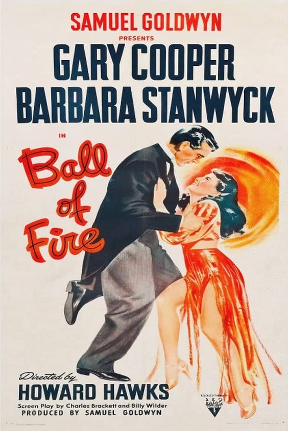 Graphic image of the Ball of Fire movie poster