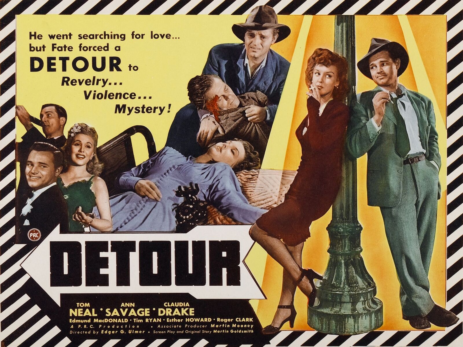 Graphic image of the movie poster for Detour