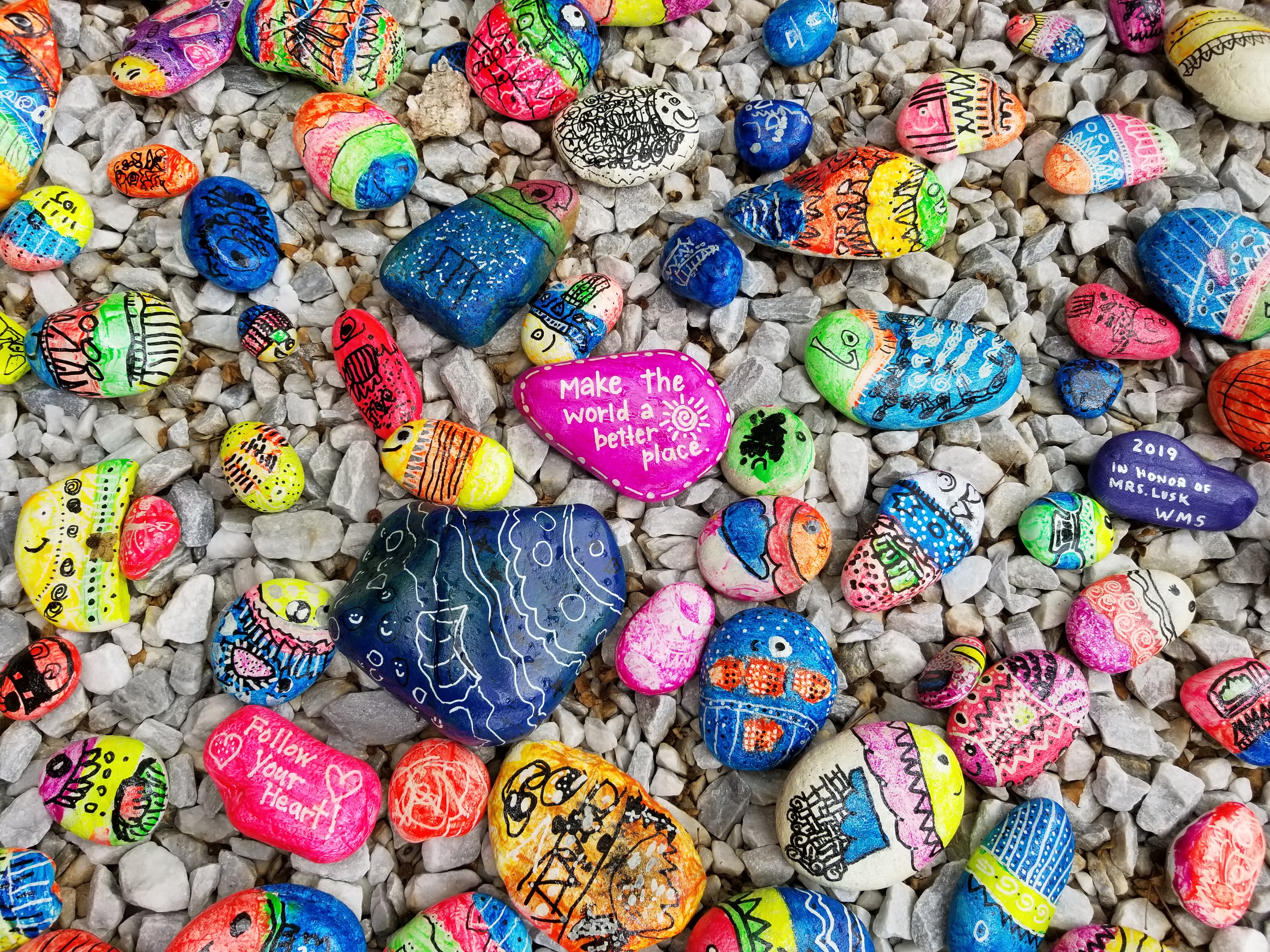 Assorted painted rocks