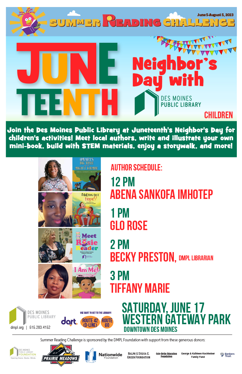 Join the DMPL at Juneteenth Neighbor's Day for youth activities