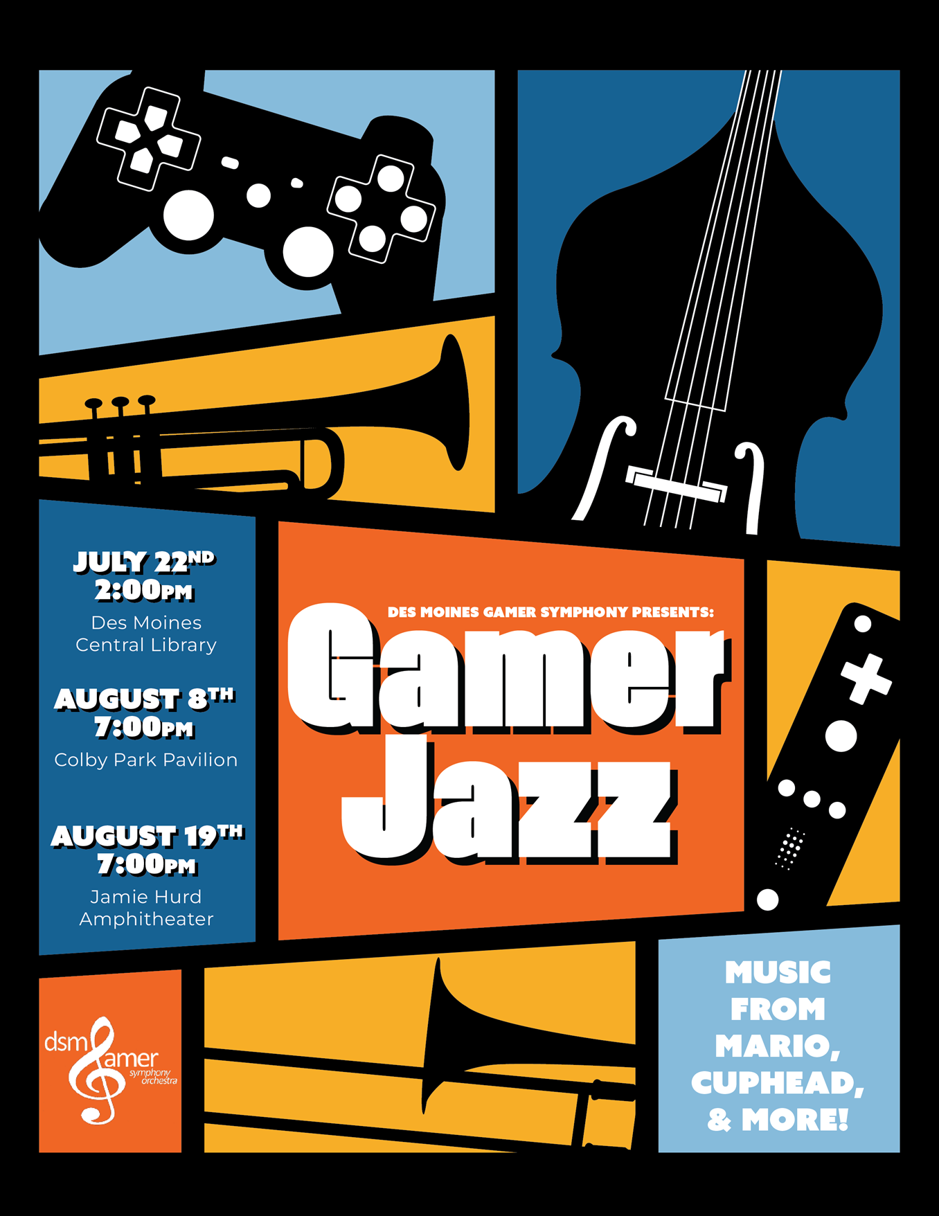 Gamer Jazz 2023 concert schedule poster