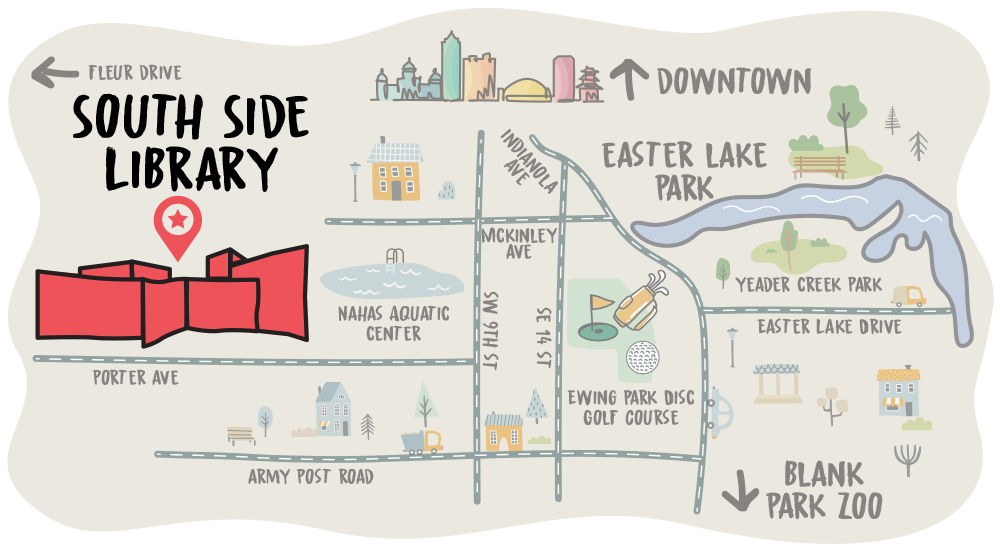 South Side Library Location Graphic Map