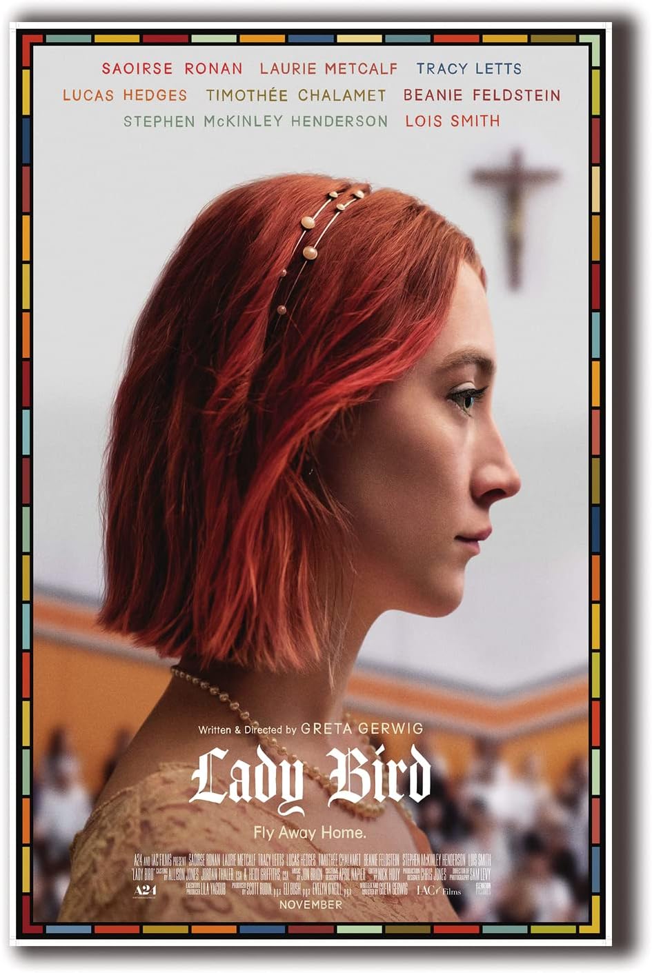 Graphic image of the poster for Lady Bird