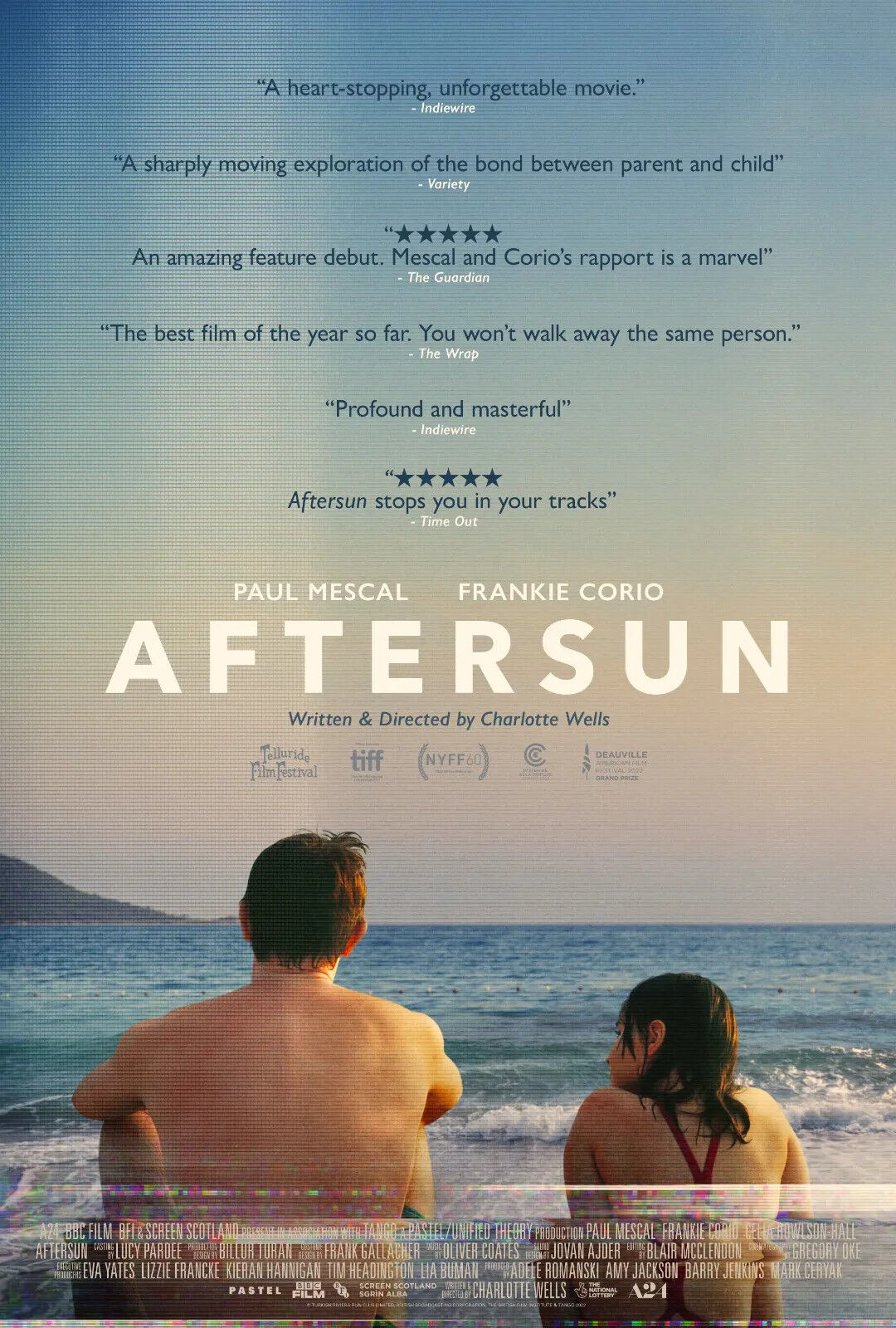 Graphic image of the poster for Aftersun