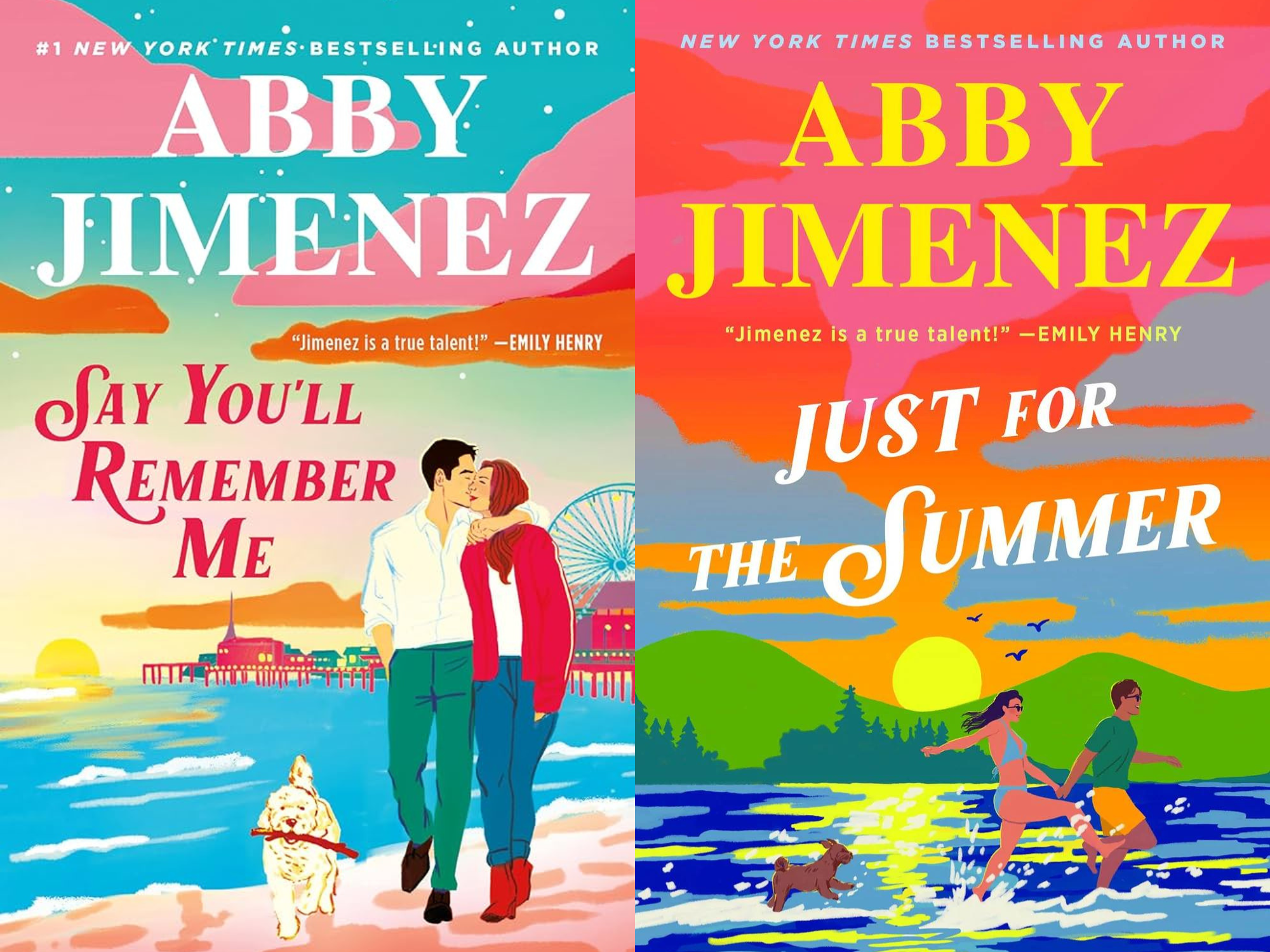 Graphic with Abby Jimenez's Newest Books