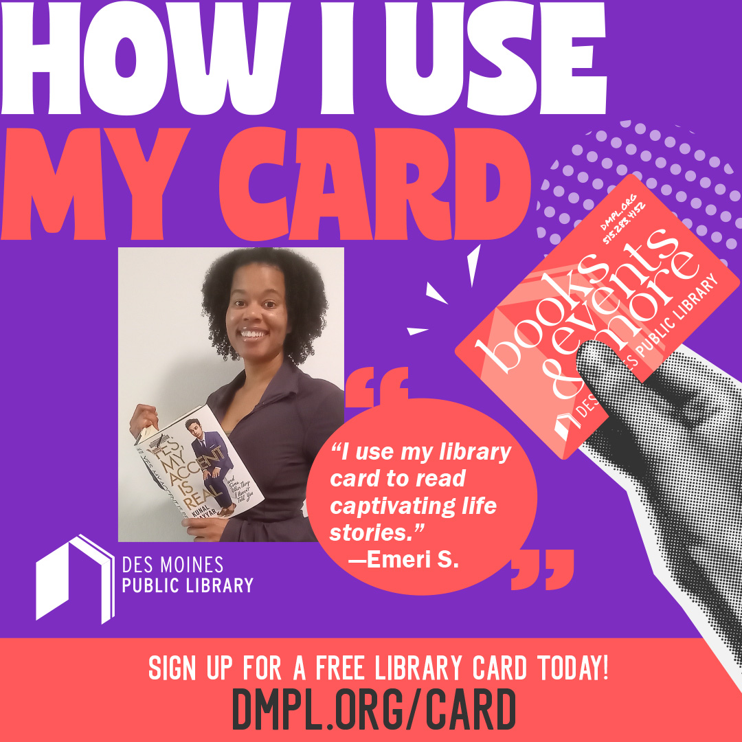 I use my library card to read captivating life stories - Emeri Sams