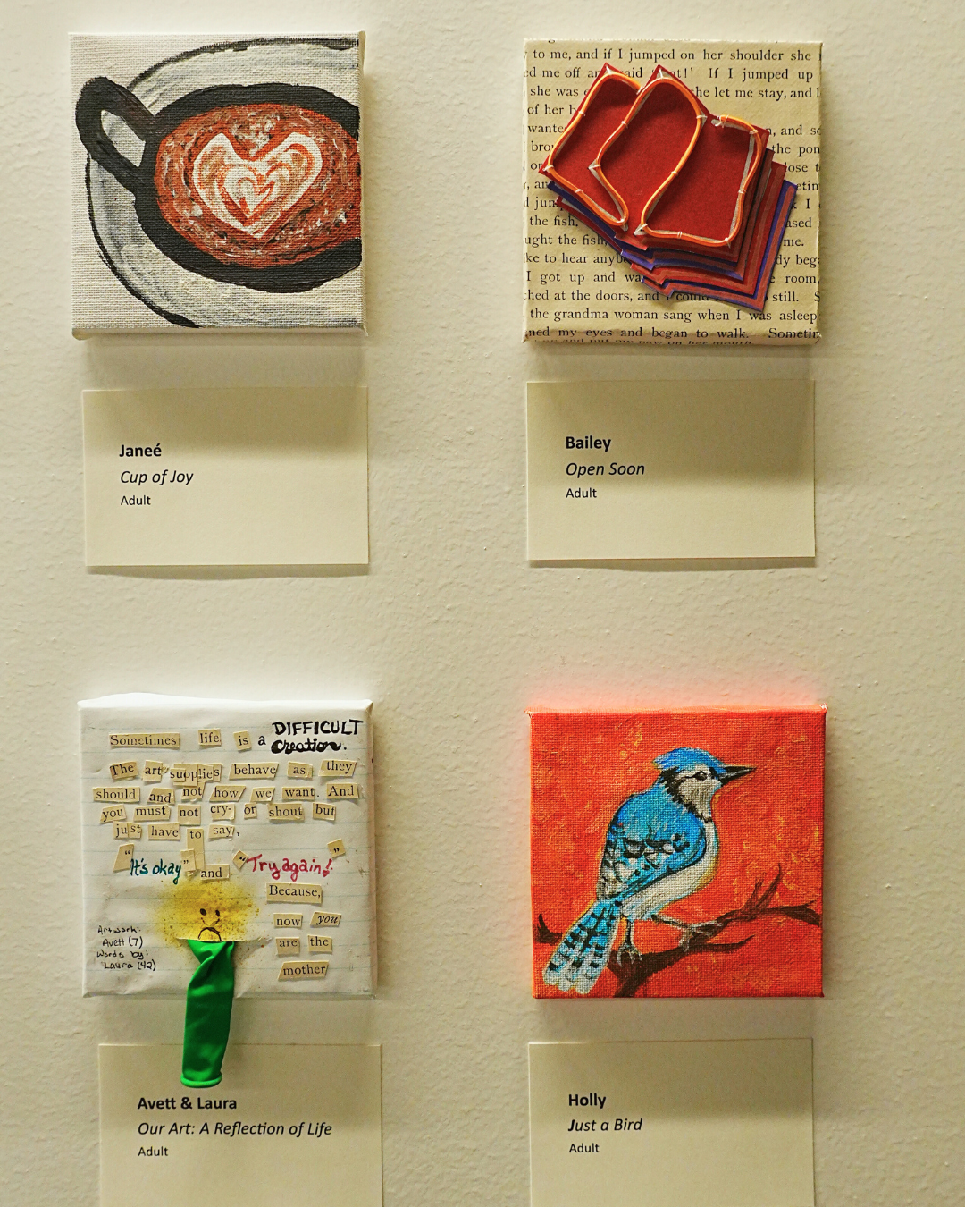 four tiny artshow pieces
