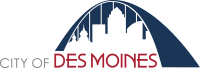 City of Des Moines logo featuring silhouette of city skyline under an archway
