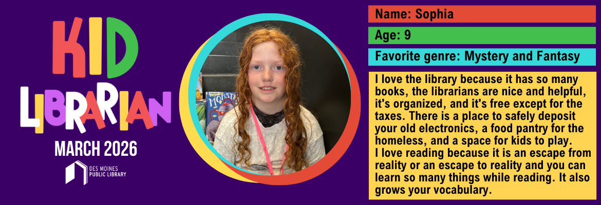 Sophia Banner Kid Librarian
