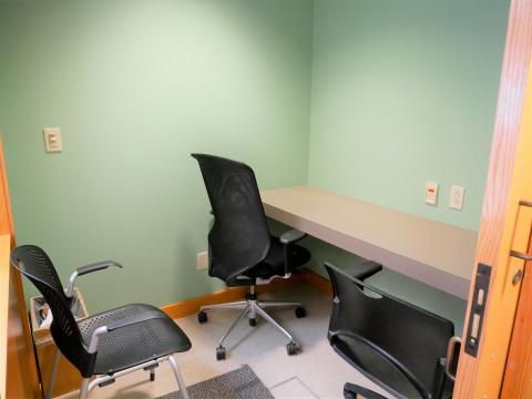 North Side Study Room 1 with table and 3 chairs