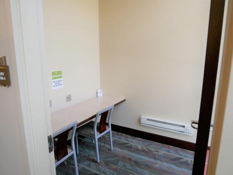 Study room with table and two chairs