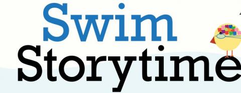 Swim Storytime sign with bird