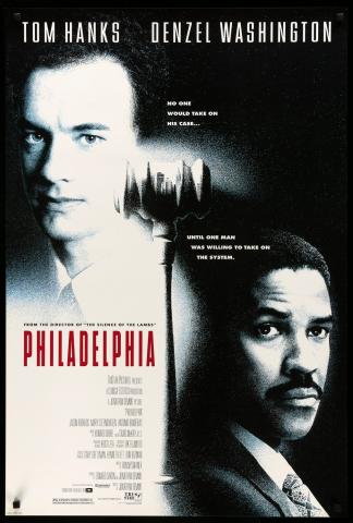 Graphic image of the poster for the film Philadelphia