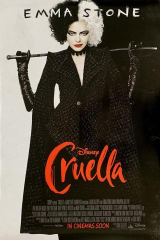 Graphic image of the poster for Cruella