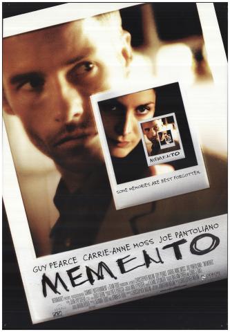 Graphic image of the poster for Memento