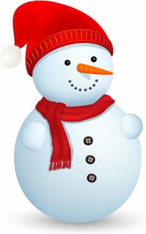 picture of a snowman with a red hat and scarf