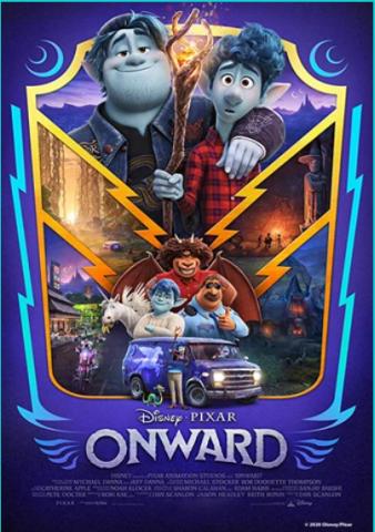 image displayed is the movie poster for Onward.