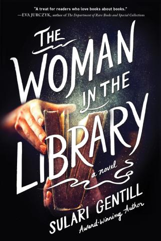 Graphic image of the book cover for The Woman in the Library