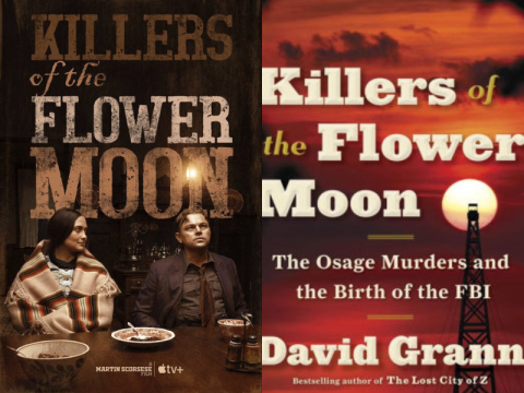 Killers of the Flower Moon Movie and Book Cover