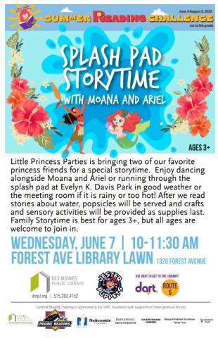 Moana and Ariel Splash Pad Storytime