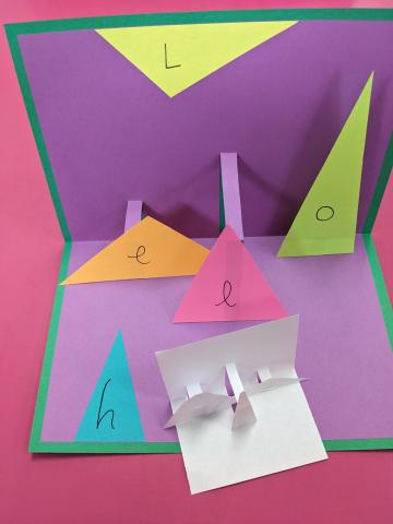 card with pop-out supports