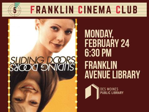 Graphic image of the movie poster for Sliding Doors