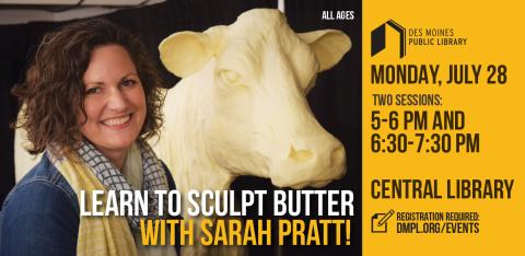 photo of Sarah Pratt with a butter cow