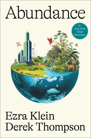 Book Cover depicting a globe cut in half with a city and some plants and wildlife.