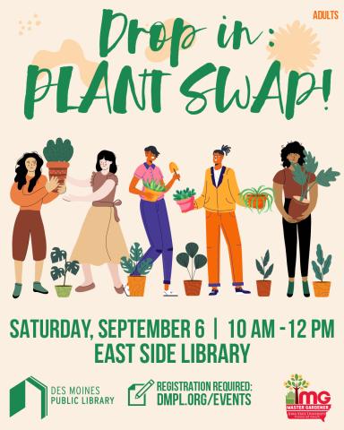 cartoon people with plants