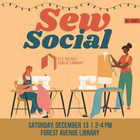 Image of two women working on sewing projects