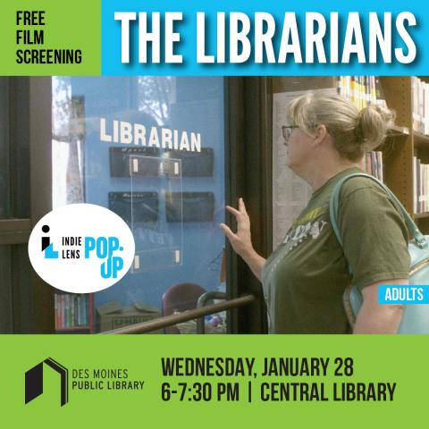 Suzette Baker looking into her locked office after being terminated for refusing to pull books from the shelves