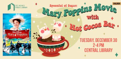 Graphic with Mary Poppins and hot chocolate