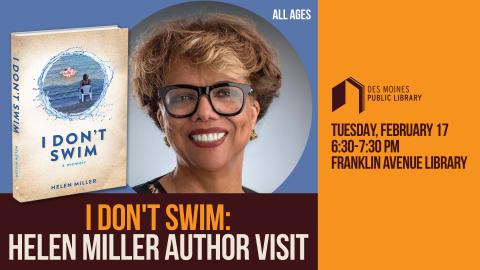 A promotional poster for I Don't Swim-Helen Miller Author Visit 