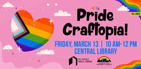 pink background with Pride flag heart