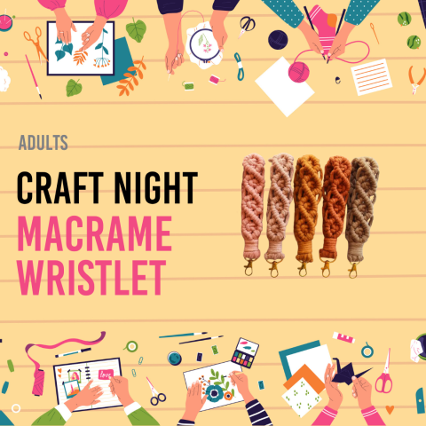 Macrame wristlet with diamond pattern