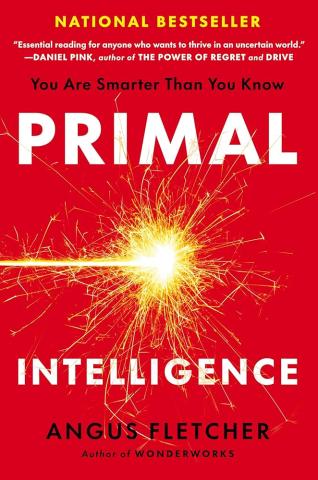 Book cover for Primal Intelligence with a lit fuse on a red background