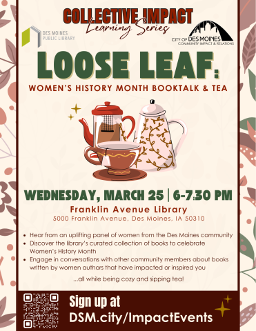 Women's History Month Loose Leaf event poster