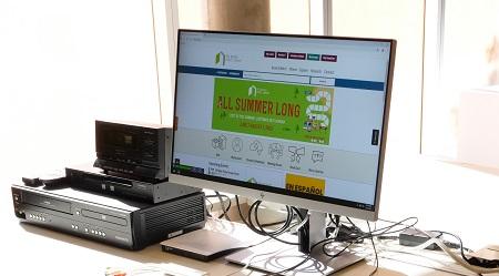 Computer monitor next machines that convert VHS, cassette tapes, etc